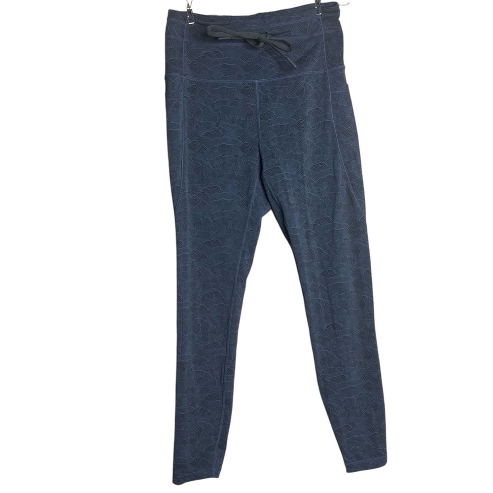 Zyia Navy Terrace Pocket Drawstring Luxe 7/8 Leggings Size 4 - Picture 2 of 7